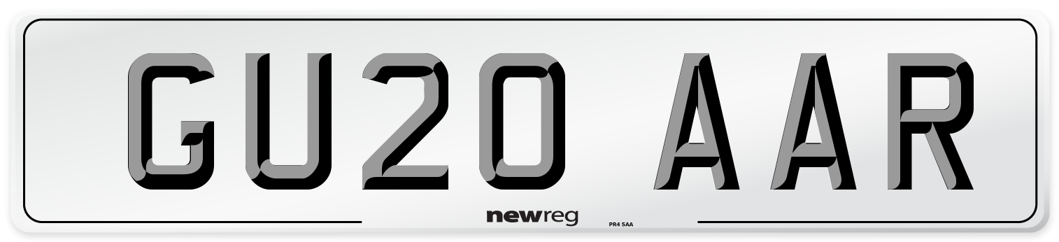 GU20 AAR Number Plate from New Reg